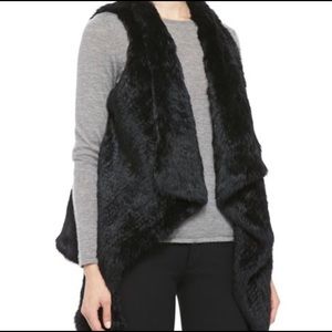 JOCELYN Coco Rabbit Fur Vest- Black M/L